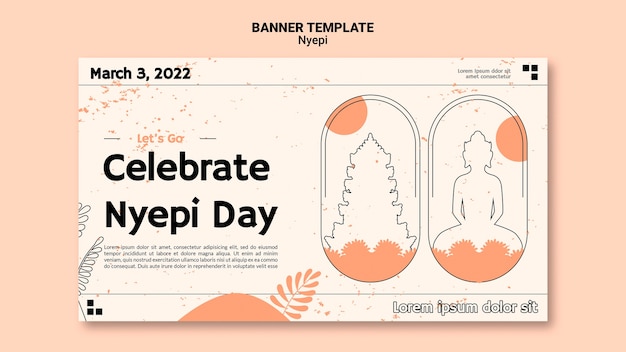 Free PSD flat design minimal nyepi template