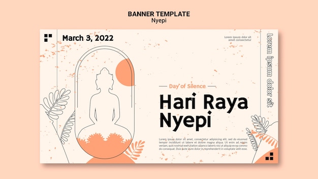 Free PSD flat design minimal nyepi template