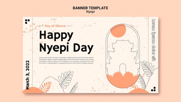 Free PSD flat design minimal nyepi template