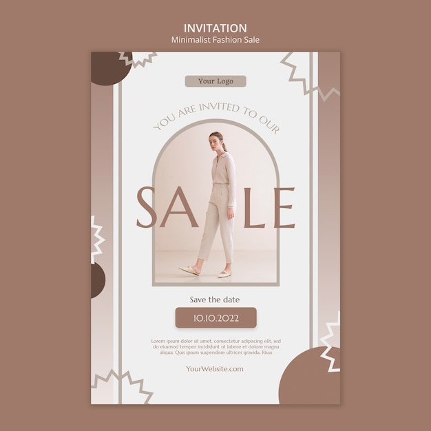 Free PSD flat design minimalist fashion sale template