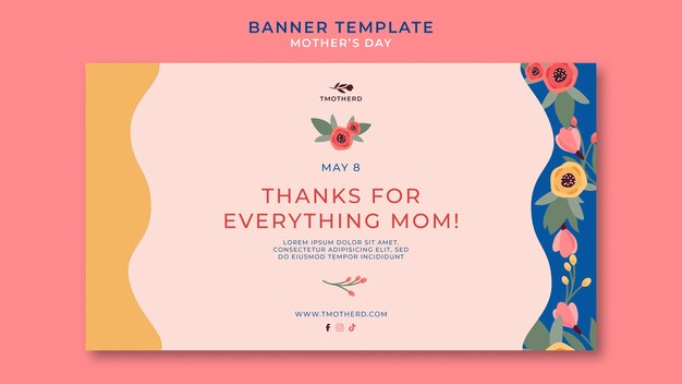 Flat design mother's day template