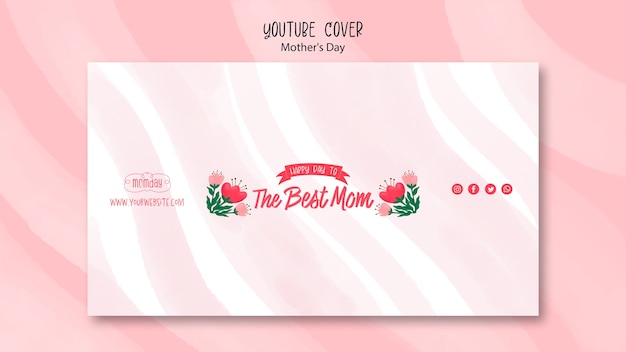 Free PSD flat design mother's day template