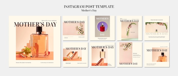 Flat design mother's day  template