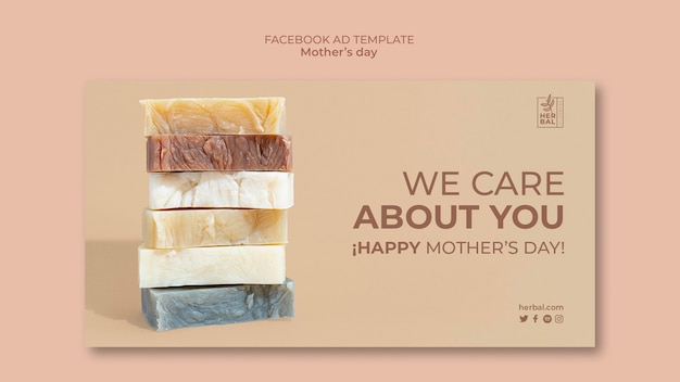 Free PSD flat design mother's day template