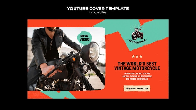 Free PSD flat design motorcycle template