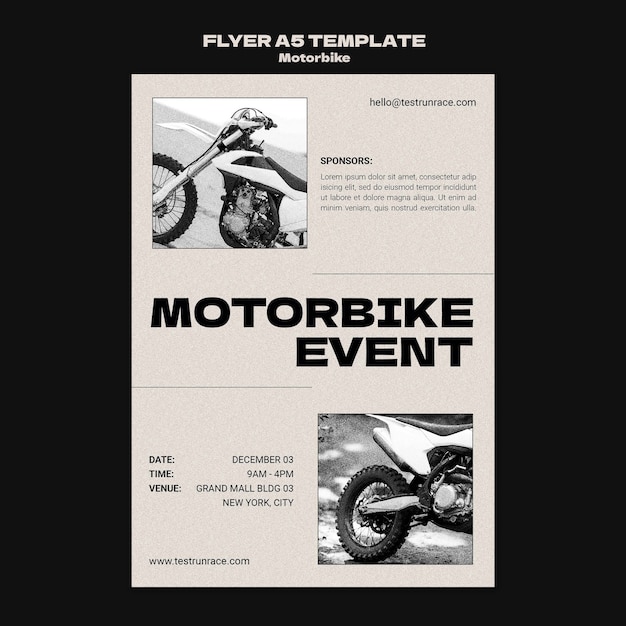 Free PSD flat design motorcycle template