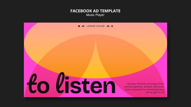 Flat design music event facebook template