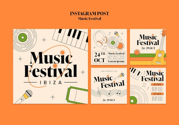 Flat design music festival design