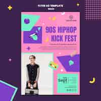 Free PSD flat design music flyer template design