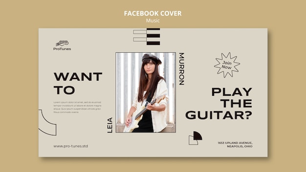 Free PSD flat design music template