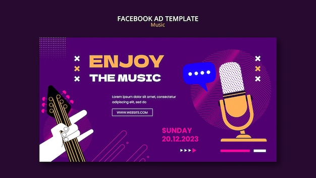 Free PSD flat design music template