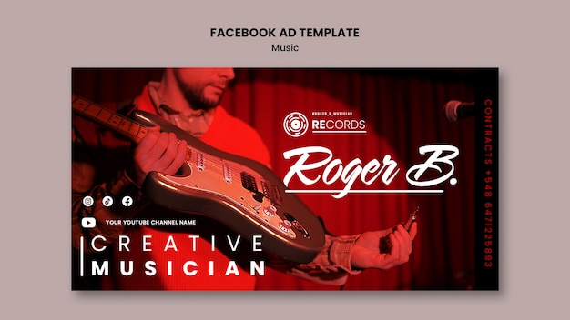 Free PSD flat design music template