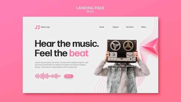 Free PSD flat design music template