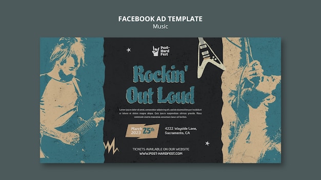 Free PSD flat design music template