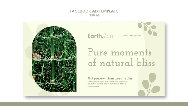 Free PSD flat design nature concept facebook template