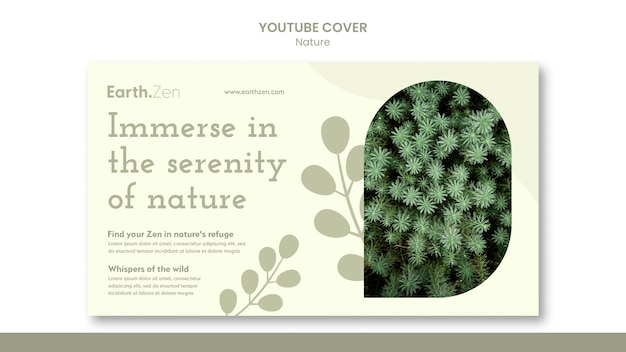 Free PSD flat design nature concept youtube cover