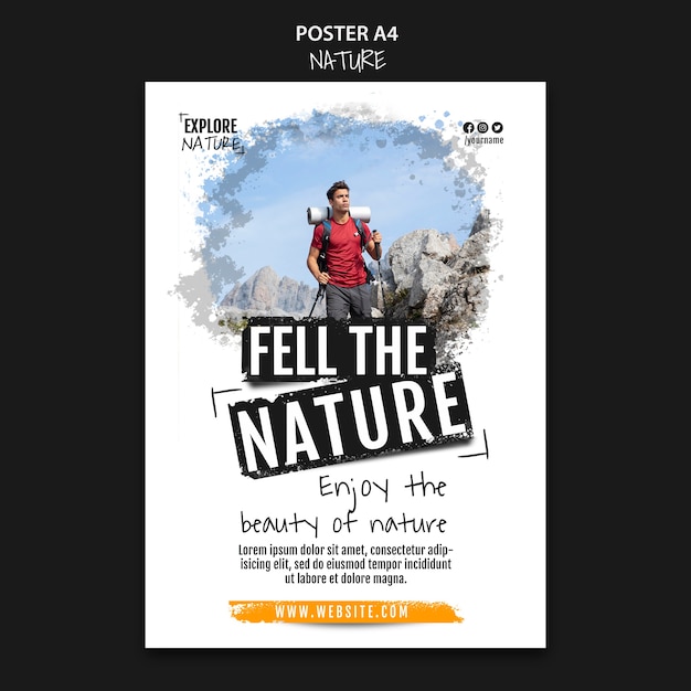 Flat design nature poster template