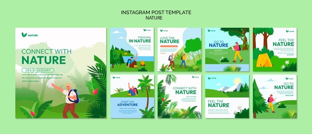 Flat design nature template