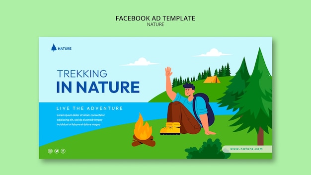 Free PSD flat design nature template