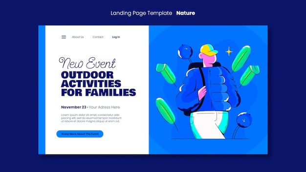 Free PSD flat design nature template