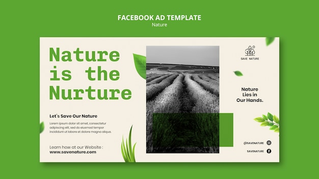 Free PSD flat design nature template