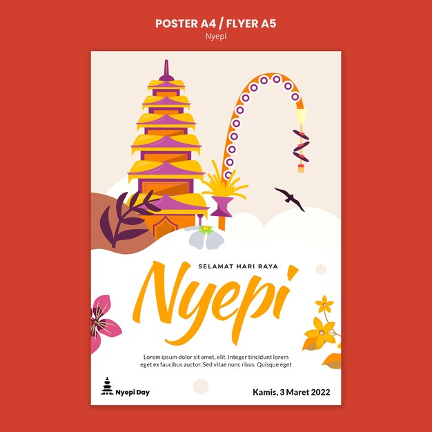 Flat design nyepi template