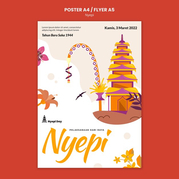 Flat design nyepi template