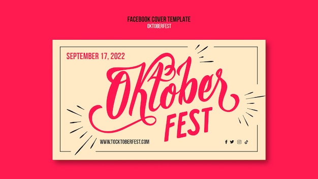 Free PSD flat design oktoberfest facebook  template