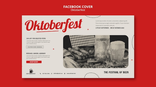 Flat design oktoberfest template