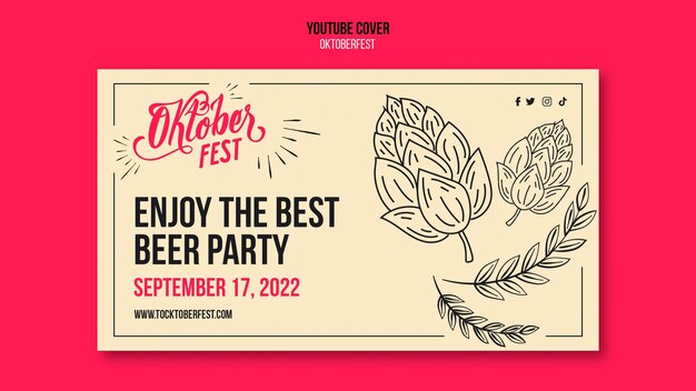 Flat design oktoberfest youtube template