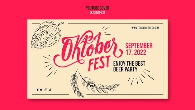 Free PSD flat design oktoberfest youtube template