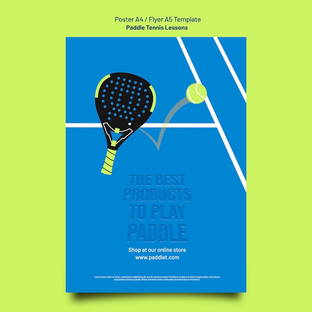 Flat design paddle tennis template