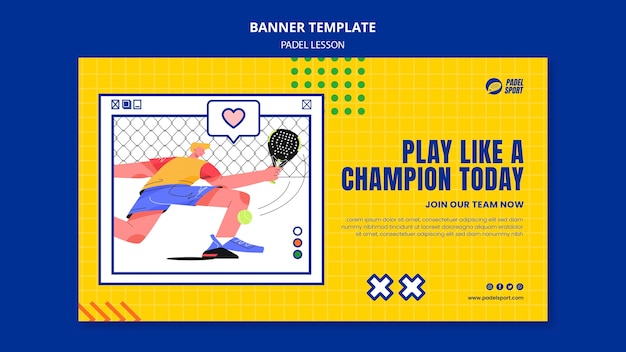 Flat design paddle tennis template