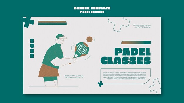 Flat design paddle tennis template