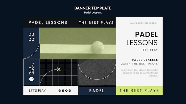 Flat design padel lessons template