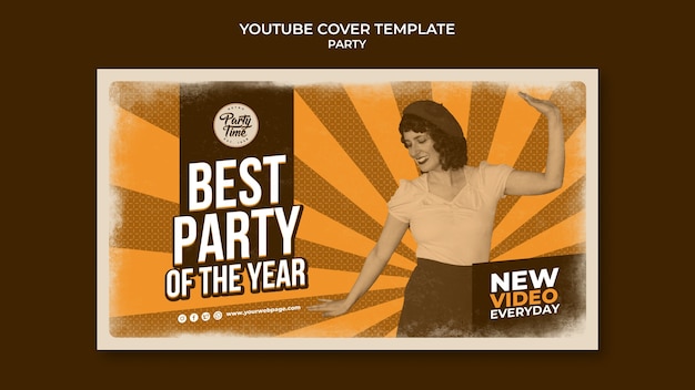 Free PSD flat design party  template design