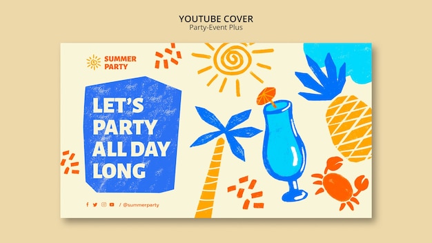 Free PSD flat design party template