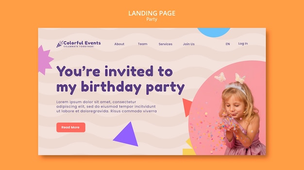 Flat design party template