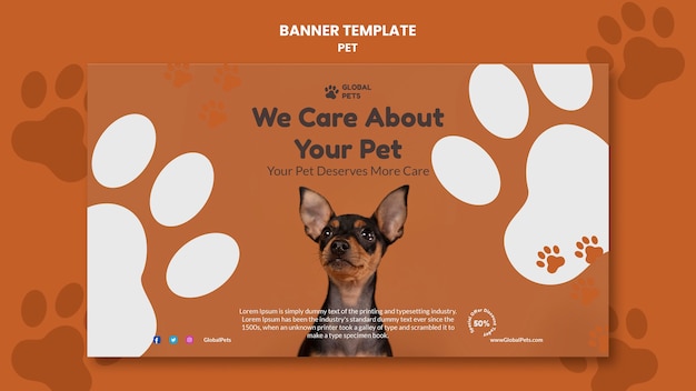 Free PSD flat design pet adoption banner template