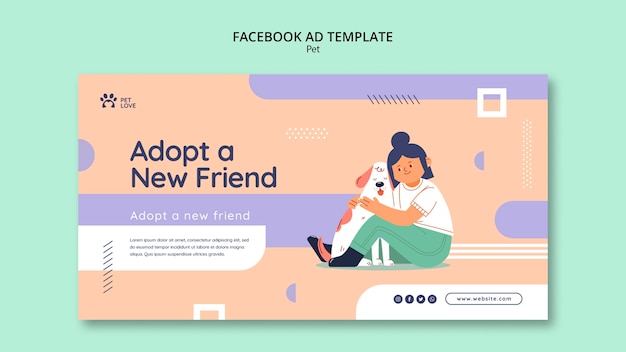 Free PSD flat design pet template