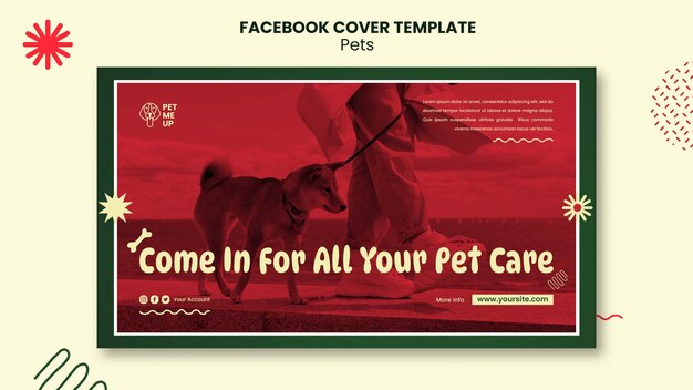 Flat design pet template