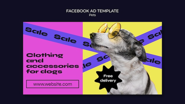 Free PSD flat design pet template