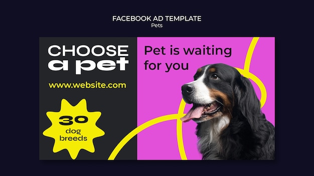 Free PSD flat design pet template