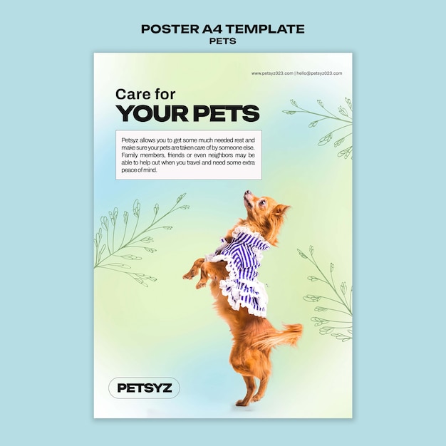 Free PSD flat design pet template