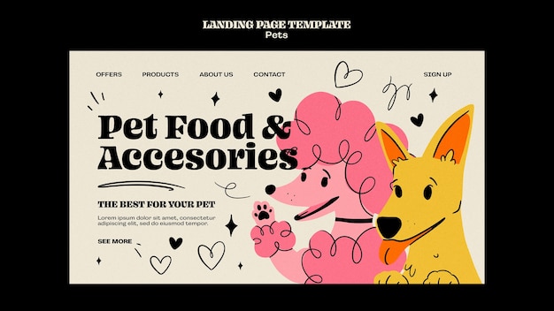 Free PSD flat design pet template