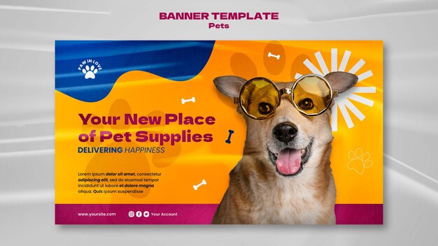 Flat design pets template