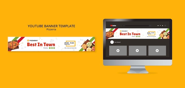 Free PSD flat design pizzeria template