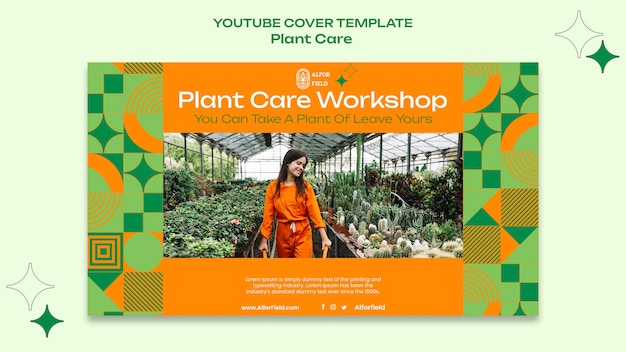 Free PSD flat design plant care template