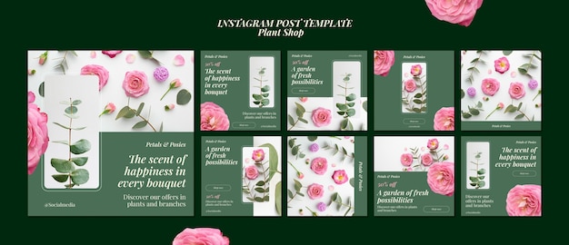 Free PSD flat design plant shop template