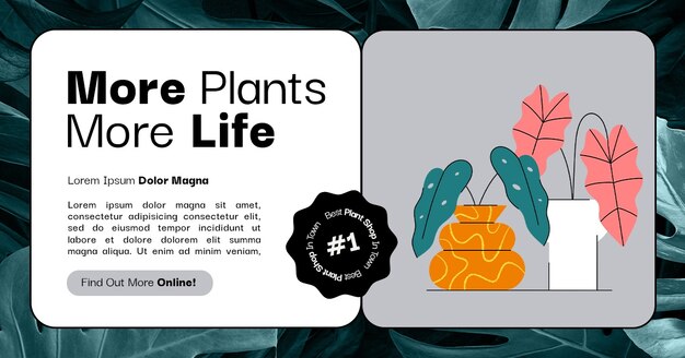 Flat design plant shop template